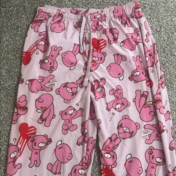 Gloomy bear heart print lounge pants adorable pink bears on a pink background - Picture 3 of 9
